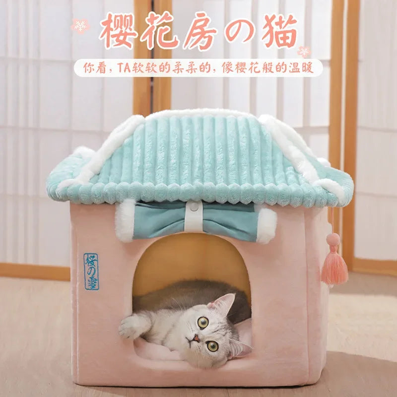 SnuggleHaven™ Premium Cat Cave Bed – Cozy Indoor House for Cats & Small Pets