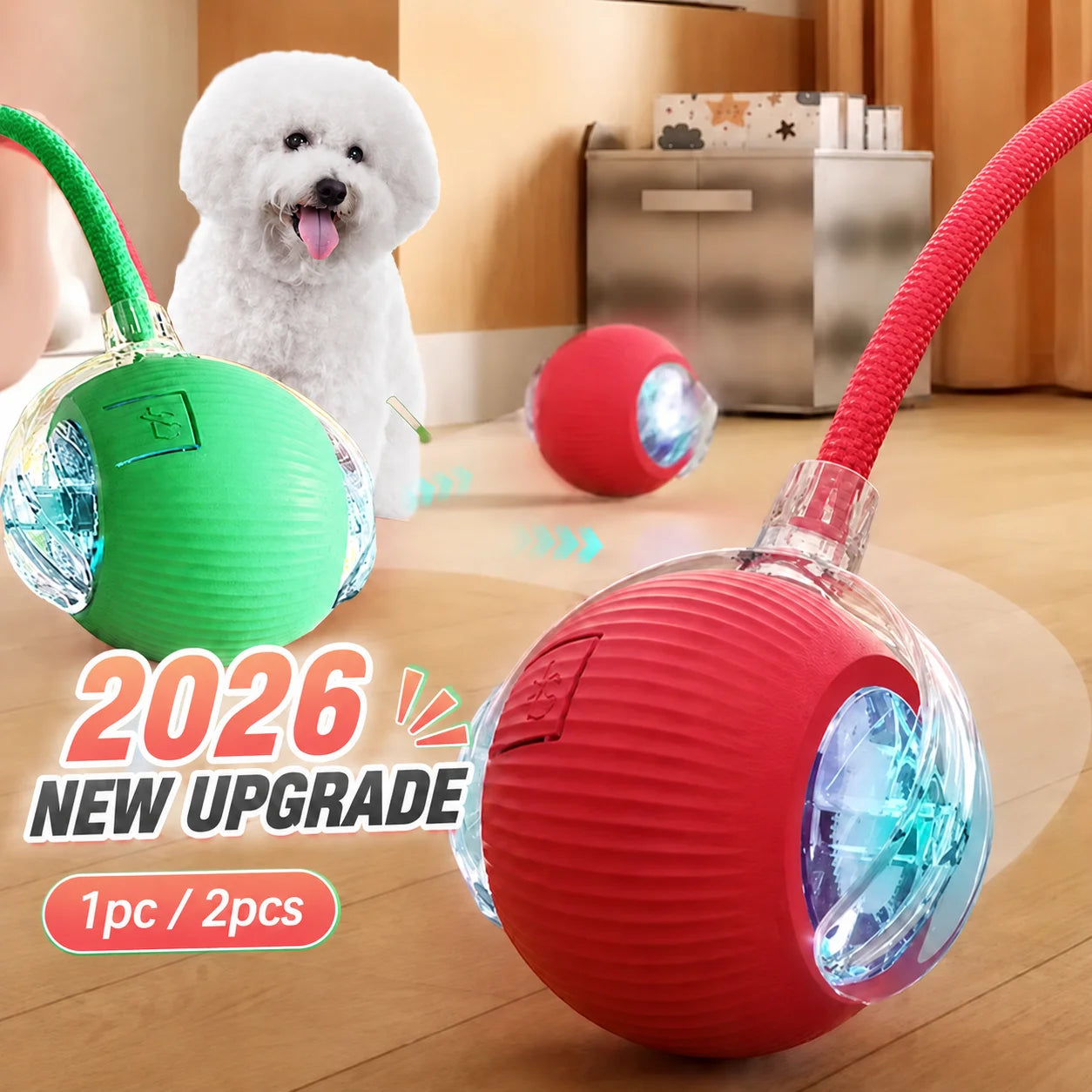 SmartRoll™ Interactive Dog Ball – Automatic Rechargeable Rolling Toy