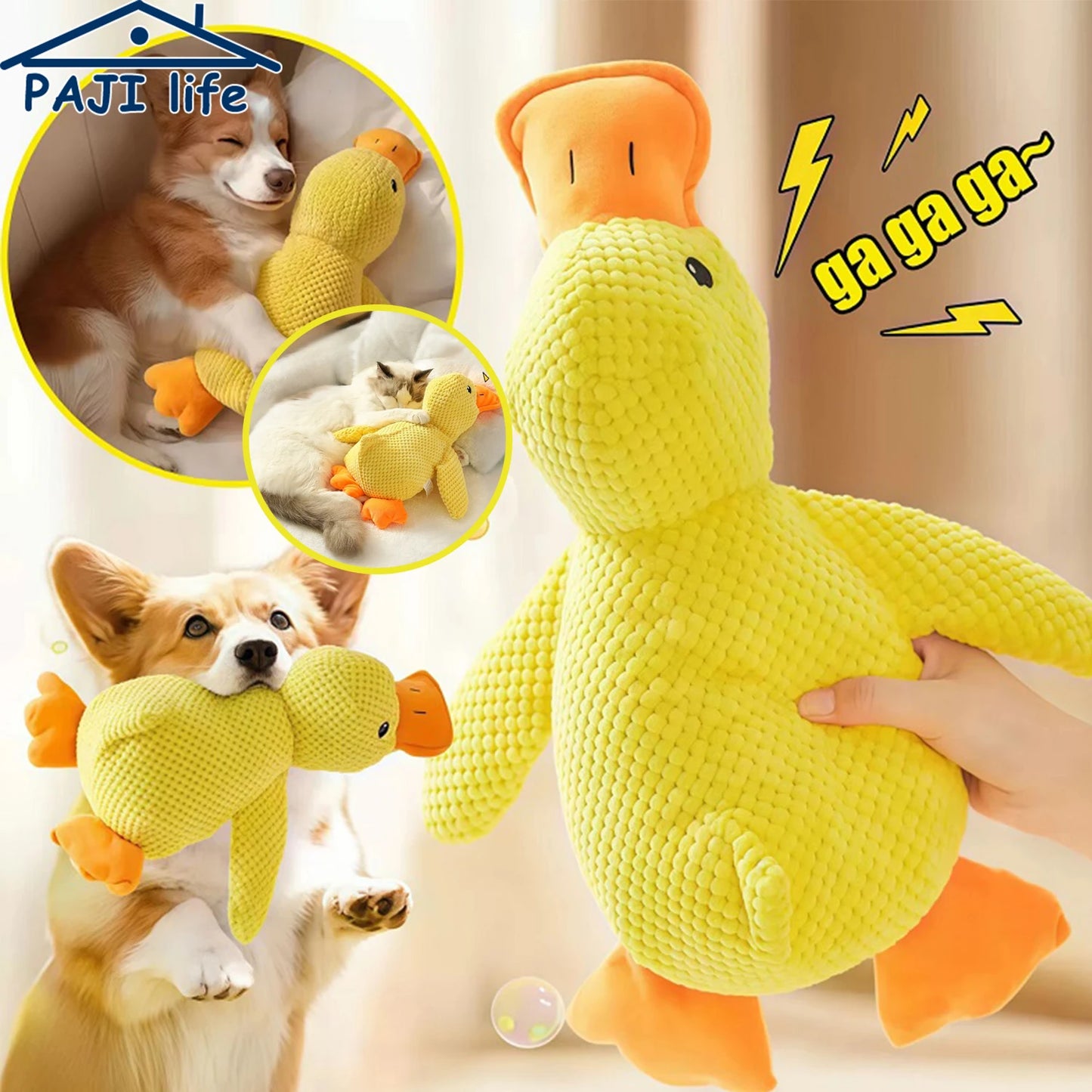 QuackBuddy™ Plush Duck Dog Toy – Squeaky Durable Chew Toy for Dogs