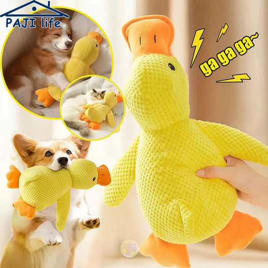 QuackBuddy™ Plush Duck Dog Toy – Squeaky Durable Chew Toy for Dogs