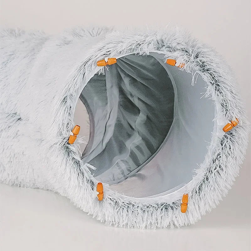 PlayNest™ 2-in-1 Cat Tunnel Bed – Plush Cozy Hideaway & Interactive Pet House