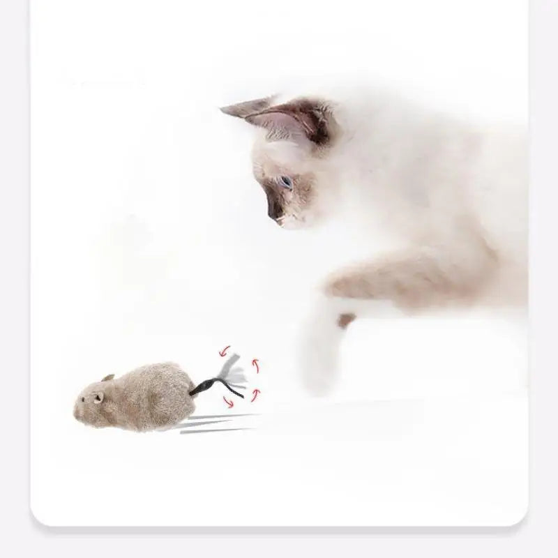 SneakyMouse™ Interactive Plush Mouse Toy – Realistic Cat & Dog Chase Toy
