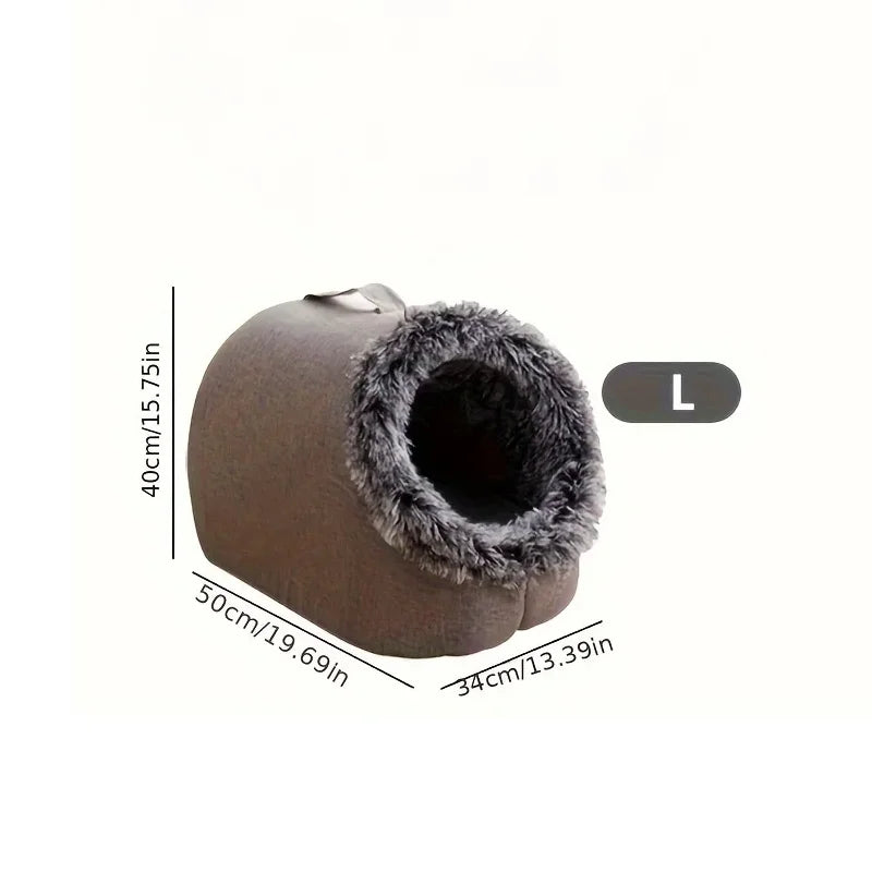 CozyNest™ Self-Warming Cat Cave Bed – Plush Indoor House for Cats & Small Dogs