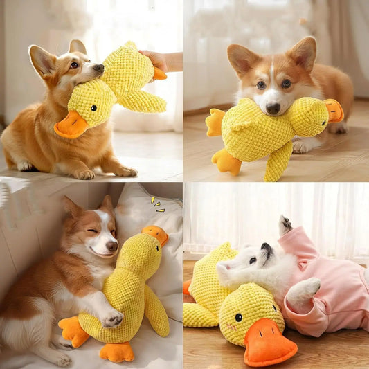 QuackBuddy™ Plush Duck Dog Toy – Squeaky Durable Chew Toy for Dogs