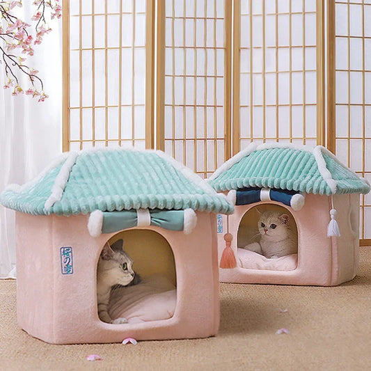 SnuggleHaven™ Premium Cat Cave Bed – Cozy Indoor House for Cats & Small Pets