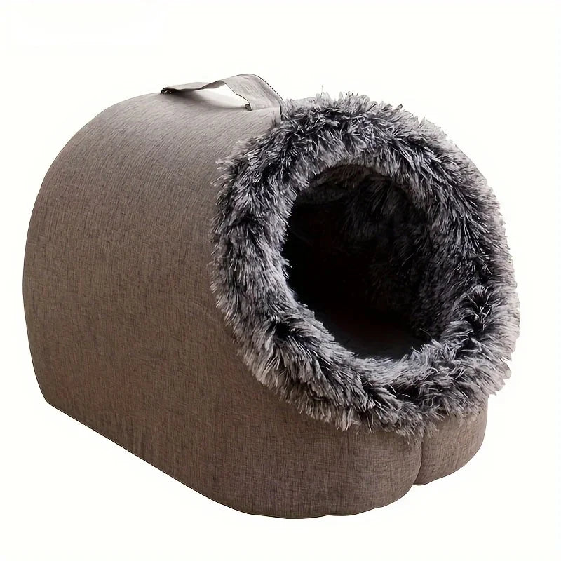 CozyNest™ Self-Warming Cat Cave Bed – Plush Indoor House for Cats & Small Dogs