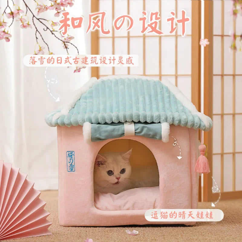 SnuggleHaven™ Premium Cat Cave Bed – Cozy Indoor House for Cats & Small Pets