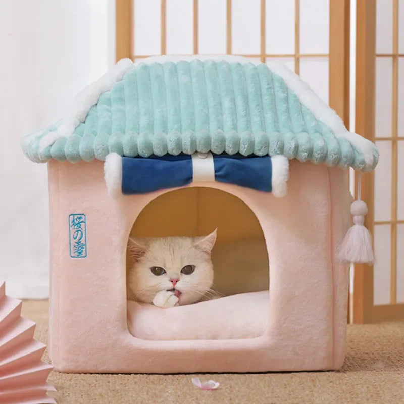 SnuggleHaven™ Premium Cat Cave Bed – Cozy Indoor House for Cats & Small Pets