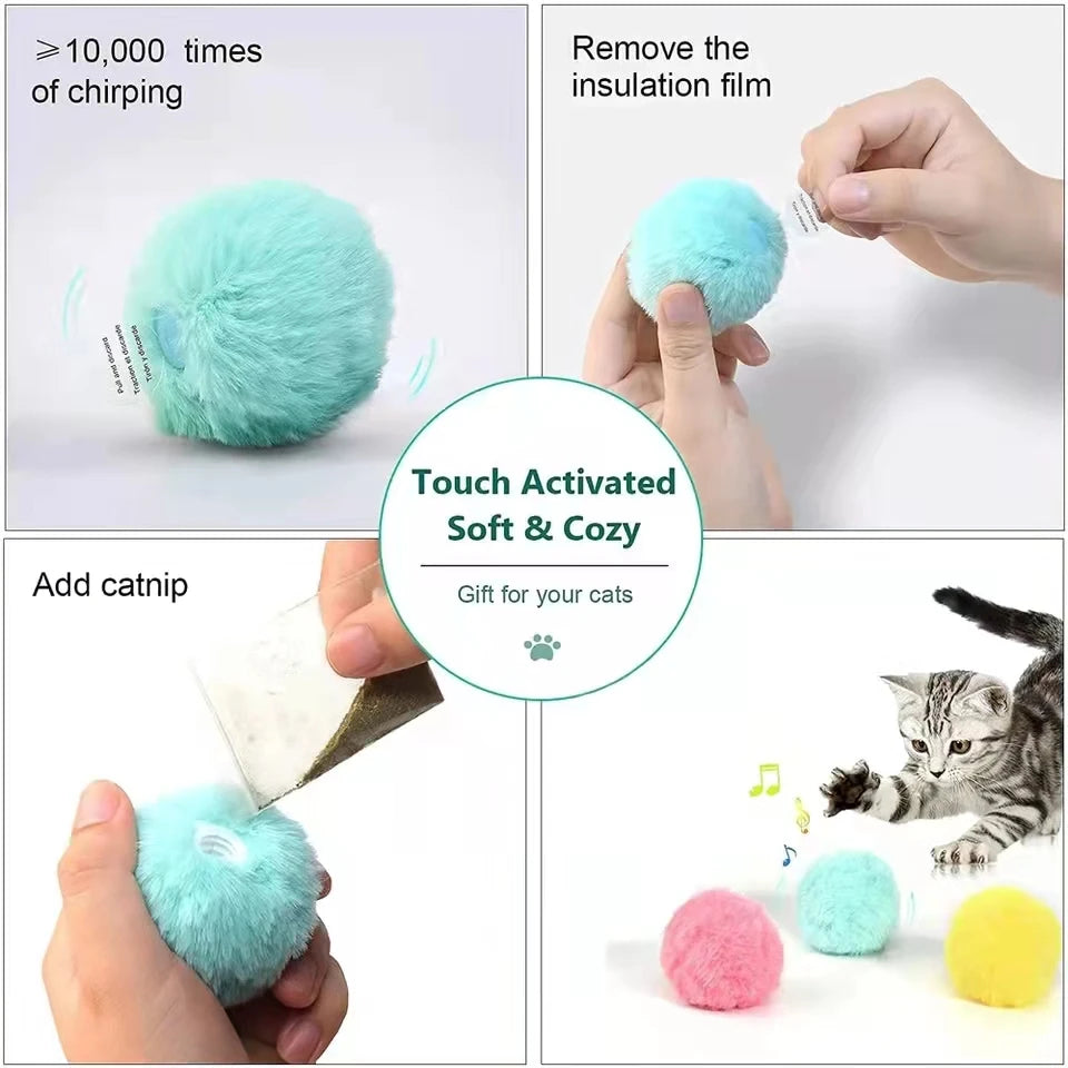 SmartPounce™ Interactive Cat Ball – Electric Plush Catnip Toy for Cats
