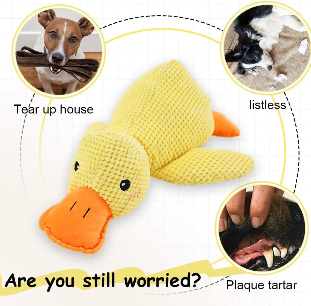 QuackBuddy™ Plush Duck Dog Toy – Squeaky Durable Chew Toy for Dogs