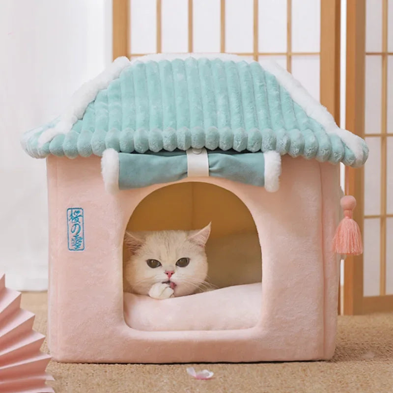 SnuggleHaven™ Premium Cat Cave Bed – Cozy Indoor House for Cats & Small Pets