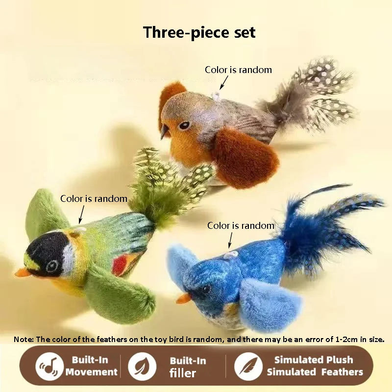 ChirpyBird™ Interactive Cat Toy – Realistic Bird Sound Teaser for Indoor Cats