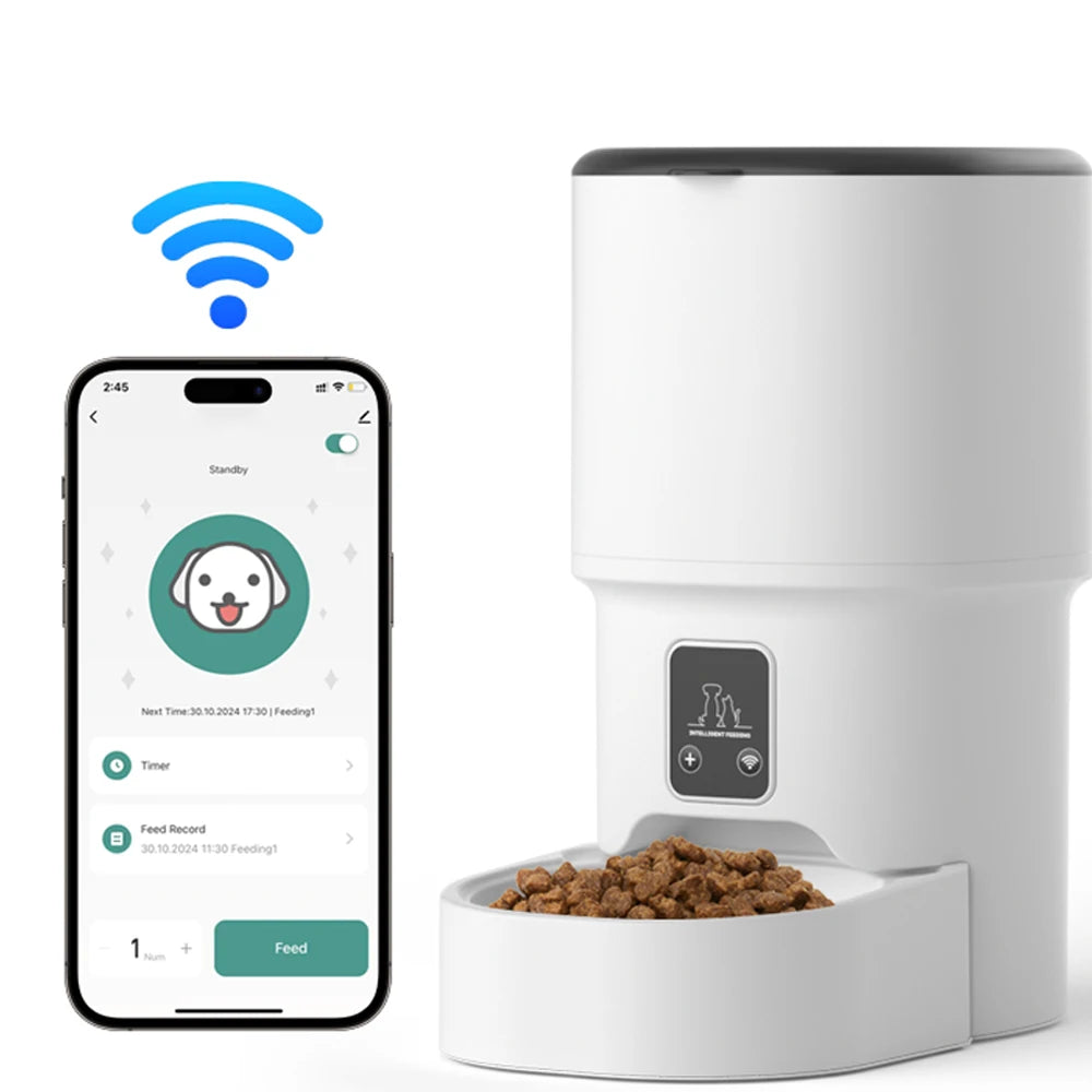 4L Smart Auto Pet Feeder — WiFi App Control & Timer for Cats and Dogs