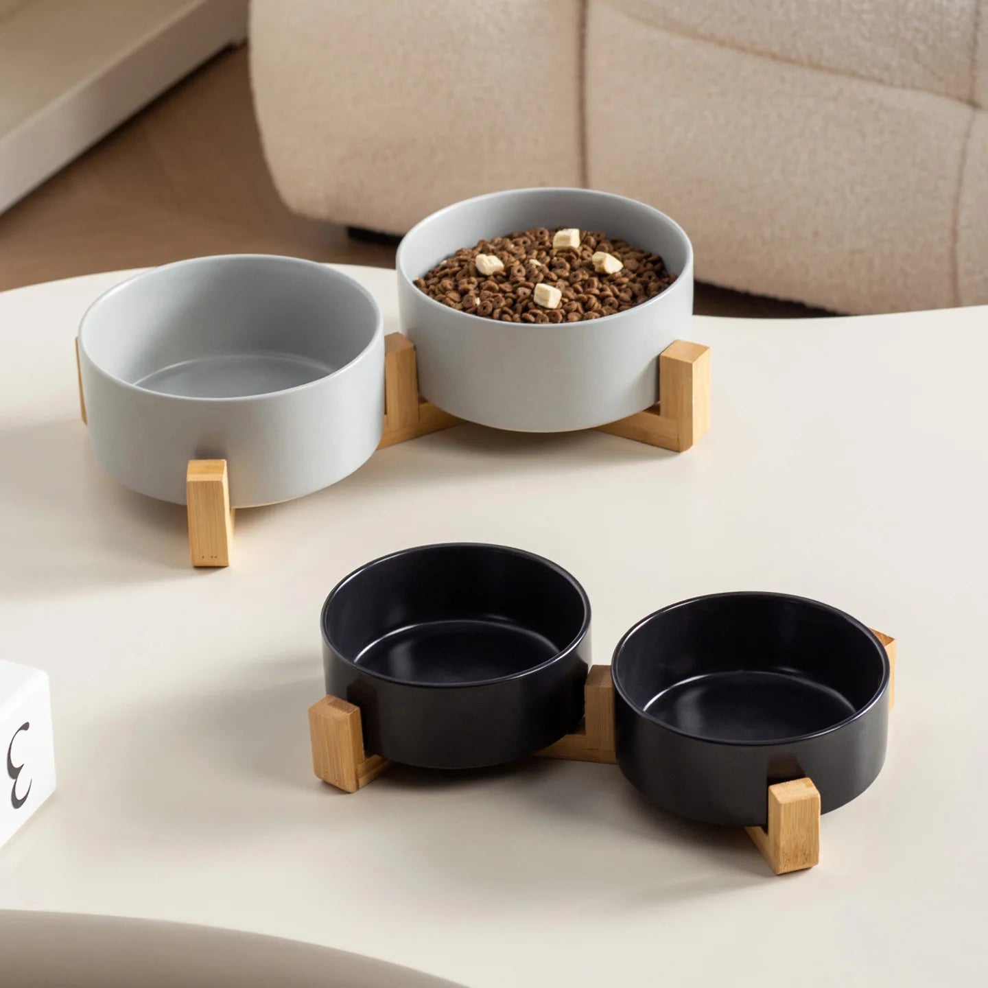 Elevated Double Pet Bowl – Ergonomic Food & Water Feeder for Cats & Dogs