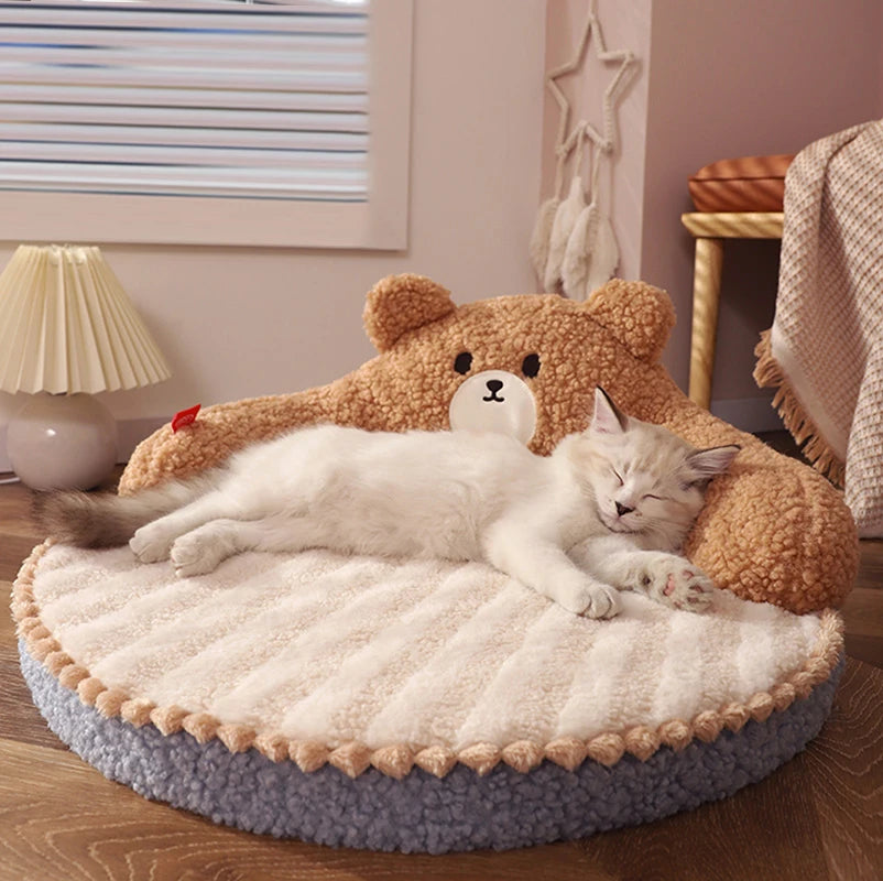 DreamPaws™ Plush Pet Cushion Bed – Soft Washable Mat for Cats & Small Dogs