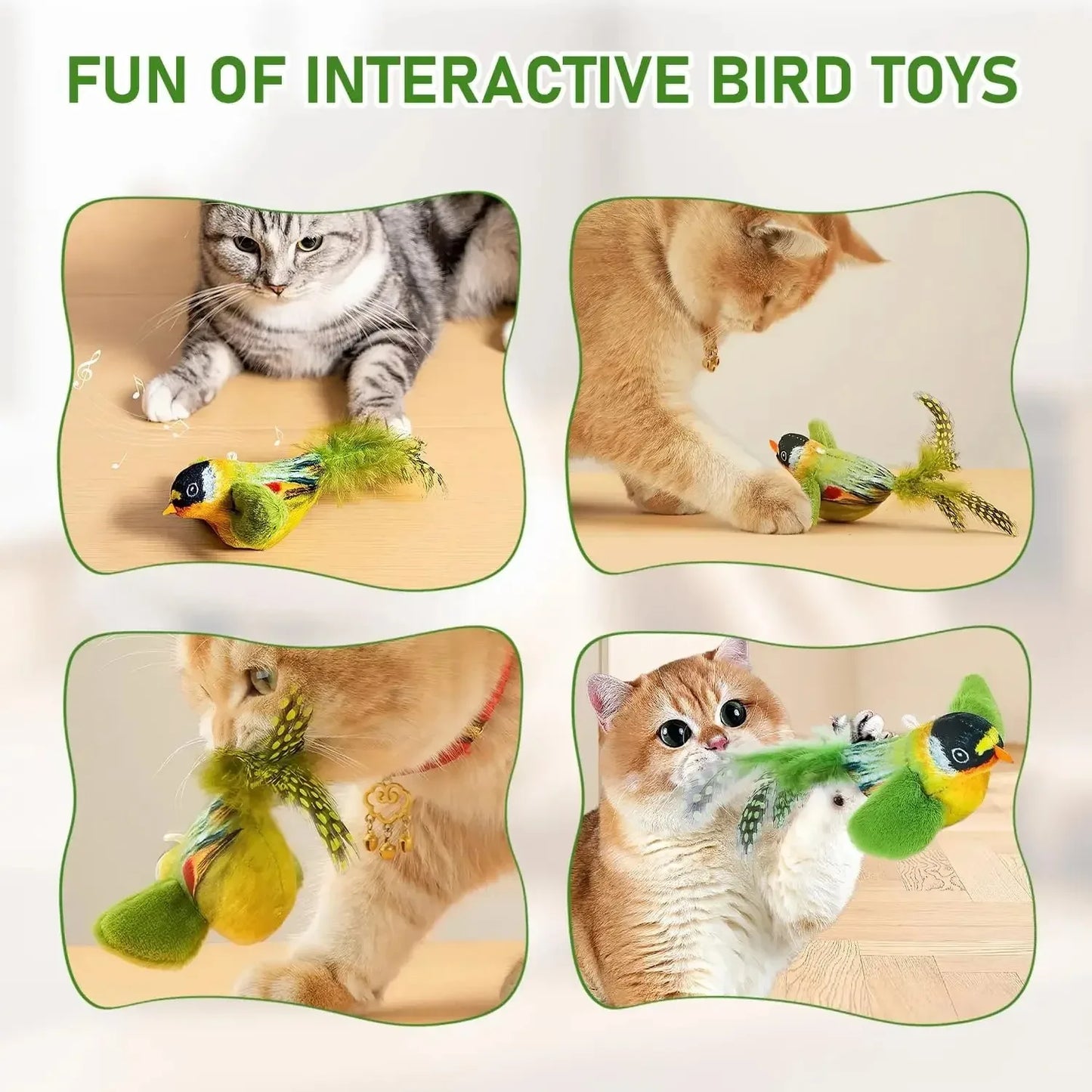 ChirpyBird™ Interactive Cat Toy – Realistic Bird Sound Teaser for Indoor Cats