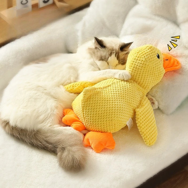 QuackBuddy™ Plush Duck Dog Toy – Squeaky Durable Chew Toy for Dogs