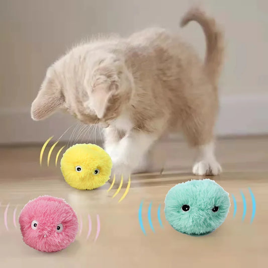 SmartPounce™ Interactive Cat Ball – Electric Plush Catnip Toy for Cats