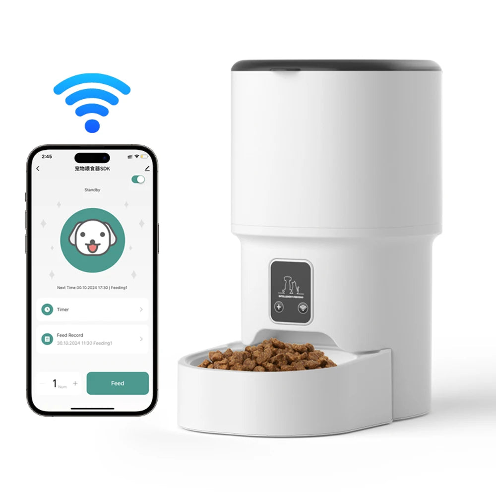 4L Smart Auto Pet Feeder — WiFi App Control & Timer for Cats and Dogs